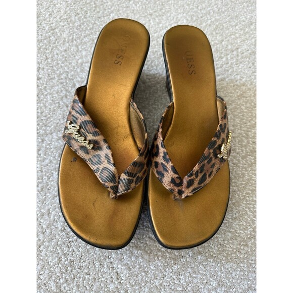 Guess Cheetah Platform Sandals size 8 - Picture 3 of 5